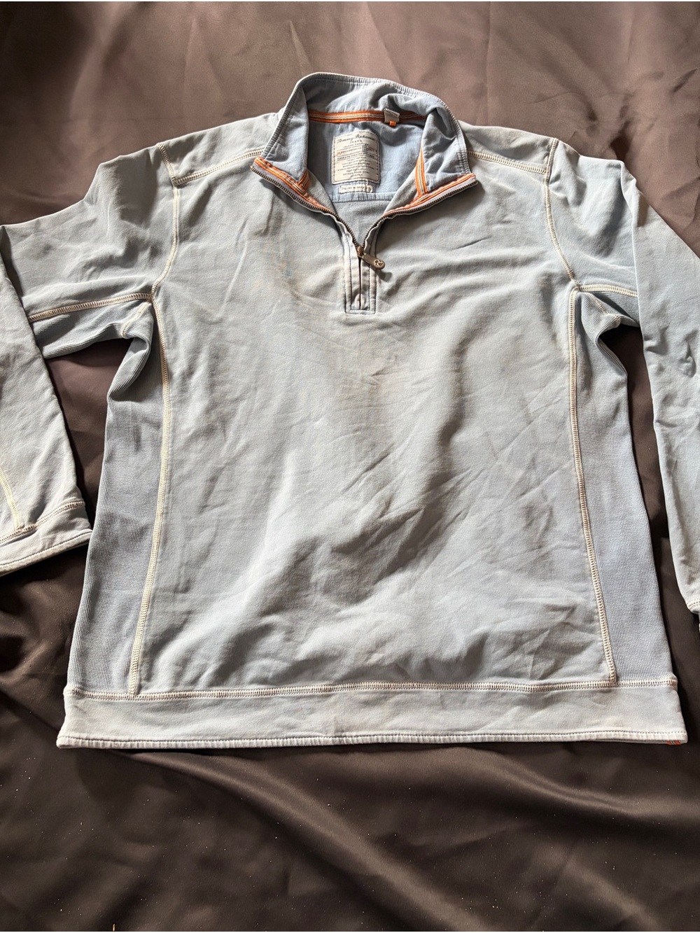 Men's Long Sleeve Quarter-Zip Pullover - Light Blue